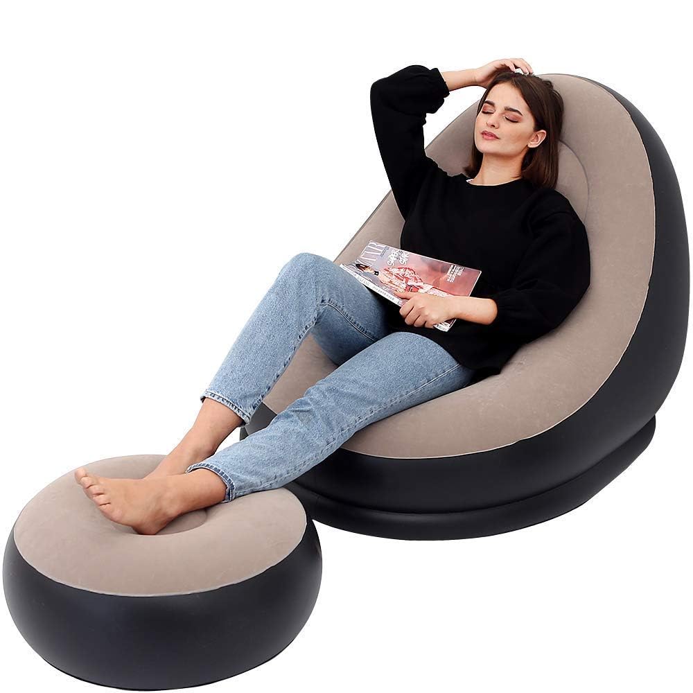 Inflatable Flocked Bean Bag Chair