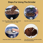 Athri Aura Portable Electric Grinder - Compact Multi Use for Coffee Beans, Spices Herbs & Dry Ingredients - Adjustable Coarseness for Home & Travel